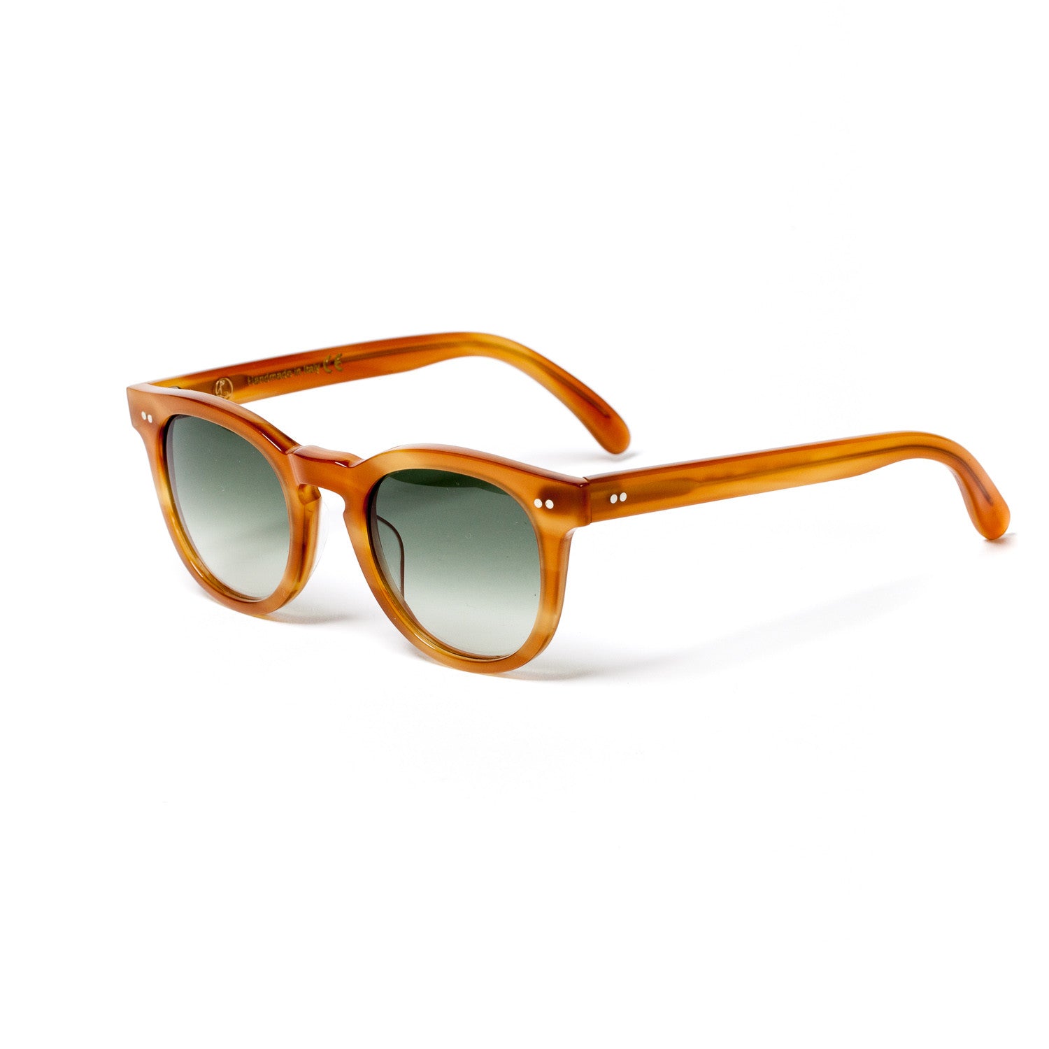 Honey-Colored Sunglasses "Noblesse Oblige" with Green Lenses